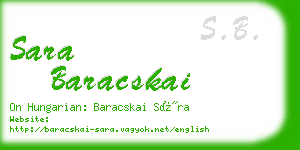sara baracskai business card